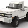 LEGO Chevrolet K20 Silverado 86 scale brick model in white color on white background