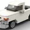 LEGO GMC 1000 Pickup 63 scale brick model on white background