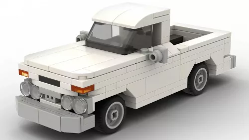 LEGO GMC 1000 Pickup 63 scale brick model on white background