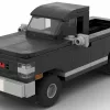 LEGO GMC C1500 Sierra Classic 85 scale brick model in black color on white background