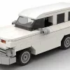 LEGO Chevrolet Suburban 62 scale brick model in white color on white background