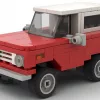 LEGO Ford Bronco 73 scale brick model in red color on white background