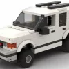 GMC Yukon 99 4 door scale brick model in white color on white background