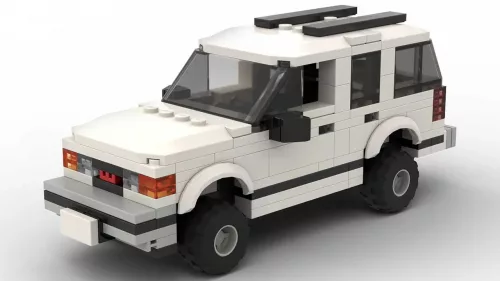 GMC Yukon 99 4 door scale brick model in white color on white background