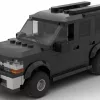 LEGO Chevrolet Suburban 05 scale brick model in black color on white background