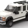 LEGO Chevrolet Suburban 96 scale brick model in white color on white background