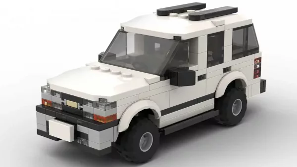 LEGO Chevrolet Tahoe 04 scale brick model in white color on white background