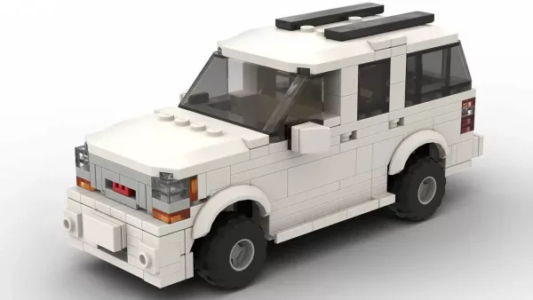 LEGO GMC Yukon Denali 06 scale brick model in white color on white background