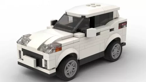 LEGO Ford Escape 21 scale brick model in white color on white background