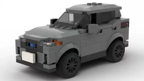 LEGO Ford Escape 23 scale brick model in dark gray color on white background