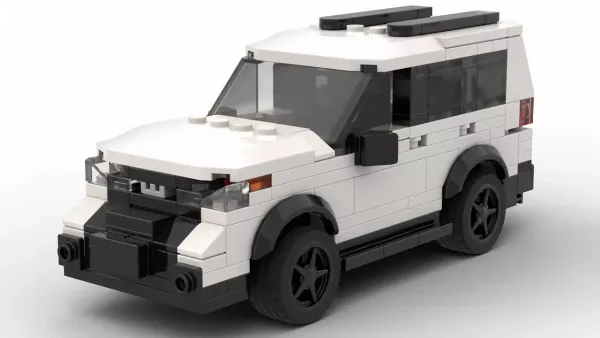 LEGO Honda Passport 21 scale brick model in white color on white backgound