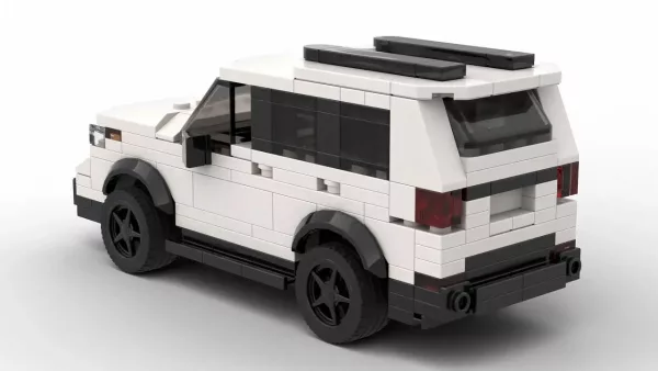 LEGO Honda Passport 21 scale brick model in white color on white background rear view angle