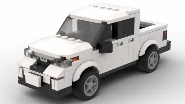 LEGO Honda Ridgeline 23 scale brick model in white color on white background