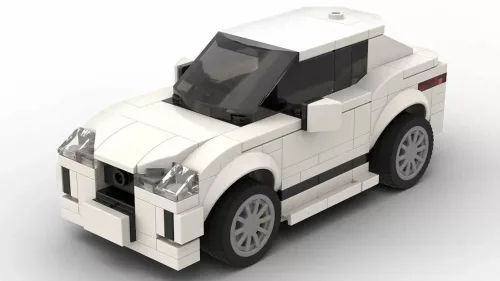 LEGO Jaguar I Pace 19 scale brick model in white color on white background