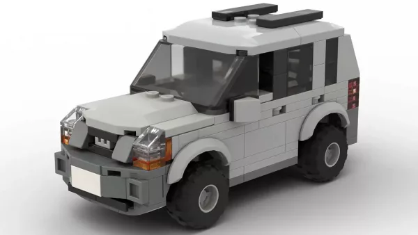 LEGO Kia Sportage 07 scale brick model in gray color on white background