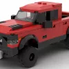 LEGO RAM Rebel 22 scale brick model in red color on white background