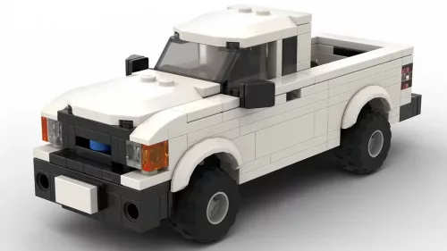 LEGO Ford Ranger XL 09 scale brick model in white color on white background