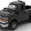 LEGO Ford Ranger XLT 98 scale brick model in black color on white background