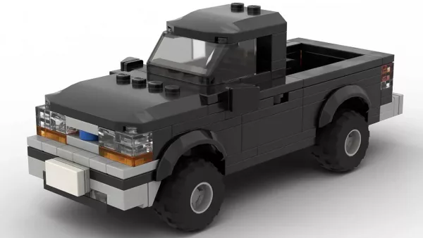 LEGO Ford Ranger XLT 98 scale brick model in black color on white background