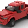 LEGO Dodge Dakota 01 scale brick model in red color on white background