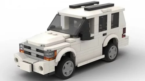 LEGO Dodge Durango 05 scale brick model in white color on white background