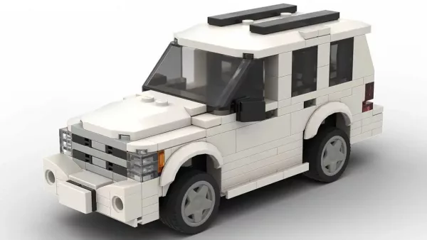 LEGO Dodge Durango 08 scale brick model in white color on white background