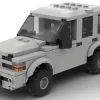 LEGO Dodge Durango 99 scale brick model in gray color on white background