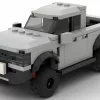 LEGO Ford Ranger Raptor 24 US scale brick model in gray color on white background