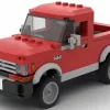 LEGO Ford Ranger XLT 87 scale brick model in red color on white background