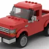 LEGO Ford Ranger XLT 91 scale brick model in red color on white background