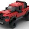 LEGO Ram 1500 TRX 21 Rambar scale brick model in red color on white background