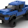 LEGO Ram TRX 21 scale brick model in blue color on white background