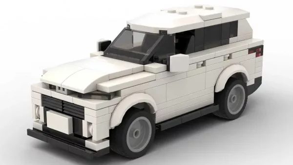 LEGO Toyota Grand Highlander 24 scale brick model in white color on white background