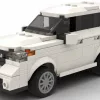 LEGO Toyota Highlander 15 scale brick model in white color on white background