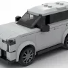 LEGO Volvo EX90 25 EU scale brick model in gray color on white background