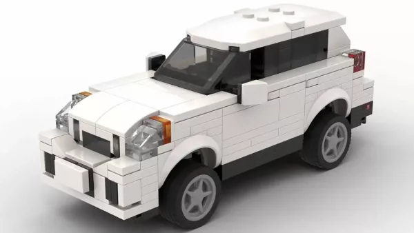 LEGO Volvo XC60 09 scale brick model in white color on white background