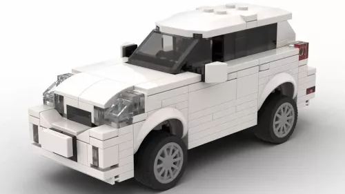 LEGO Volvo XC60 15 EU scale brick model in white color on white background