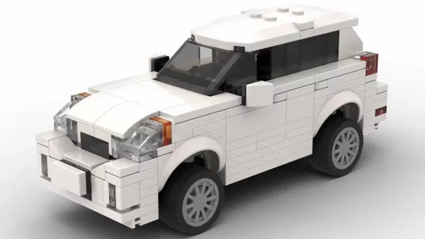 LEGO Volvo XC60 15 US scale brick model in white color on white background