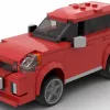 LEGO Volvo XC60 R 12 scale brick model in red color on white background