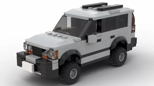 LEGO Volvo XC90 04 scale brick model in gray color on white background