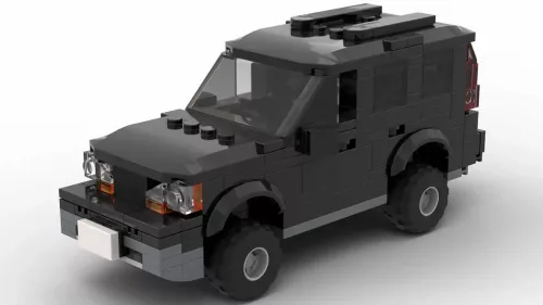 LEGO Volvo XC90 08 scale brick model in black color on white background