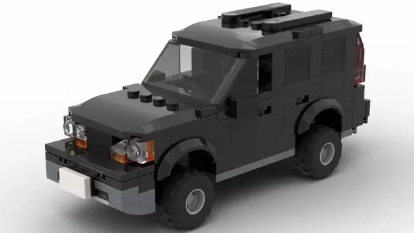 LEGO Volvo XC90 08 scale brick model in black color on white background