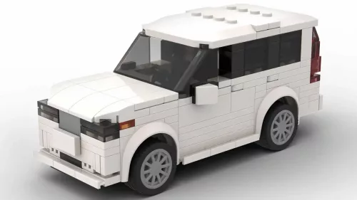 LEGO Volvo XC90 18 scale brick model in white color on white background