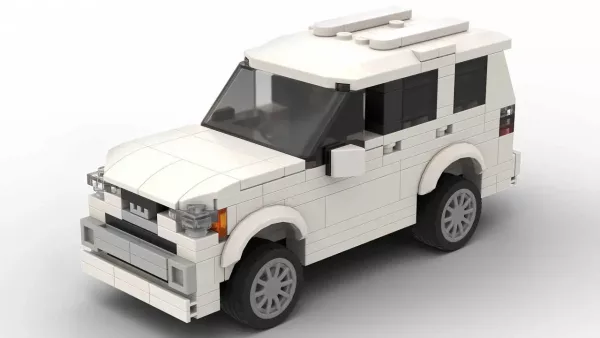 LEGO Toyota 4Runner Limited 16 scale brick model in white color on white background