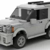 LEGO Cadillac SRX 05 scale brick model in gray color on white background