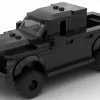 LEGO Ford F150 Raptor SuperCrew 19 scale brick model in black color on white background