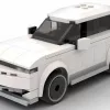 LEGO Hyundai Ioniq 5 scale brick model in white color on white background