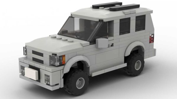 LEGO Infiniti QX4 01 scale brick model in gray color on white background