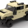 LEGO Kia Tasman 26 scale brick model in tan color on white background