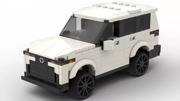 LEGO Lexus LX 600 24 scale brick model in white color on white background